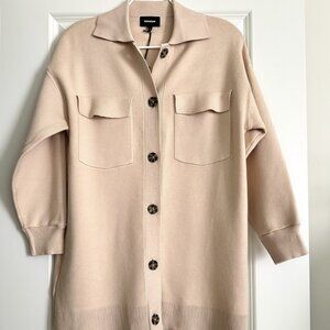 NWT MONROW Blush Oversized Button Front Cardigan Jacket Size XS